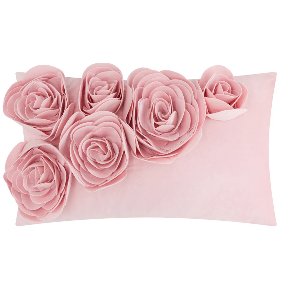 3D Floral Throw Pillow Cover Floral Decorative Accent Pillow Case | Wayfair North America