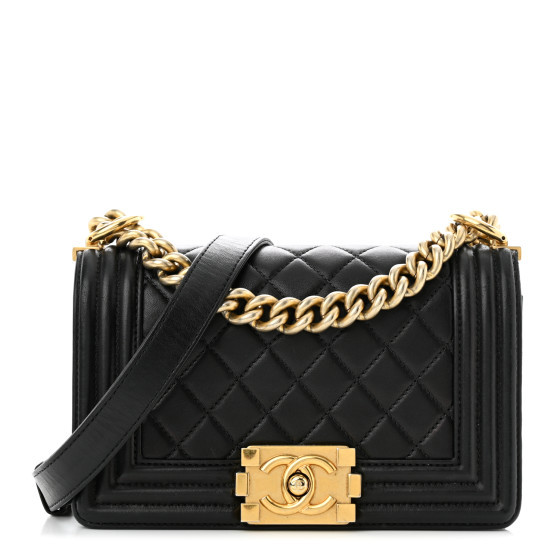 Lambskin Quilted Small Boy Flap Black | FASHIONPHILE (US)