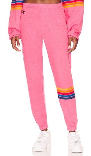 Rainbow Stitch Sweatpants in Paris Pink | Revolve Clothing (Global)