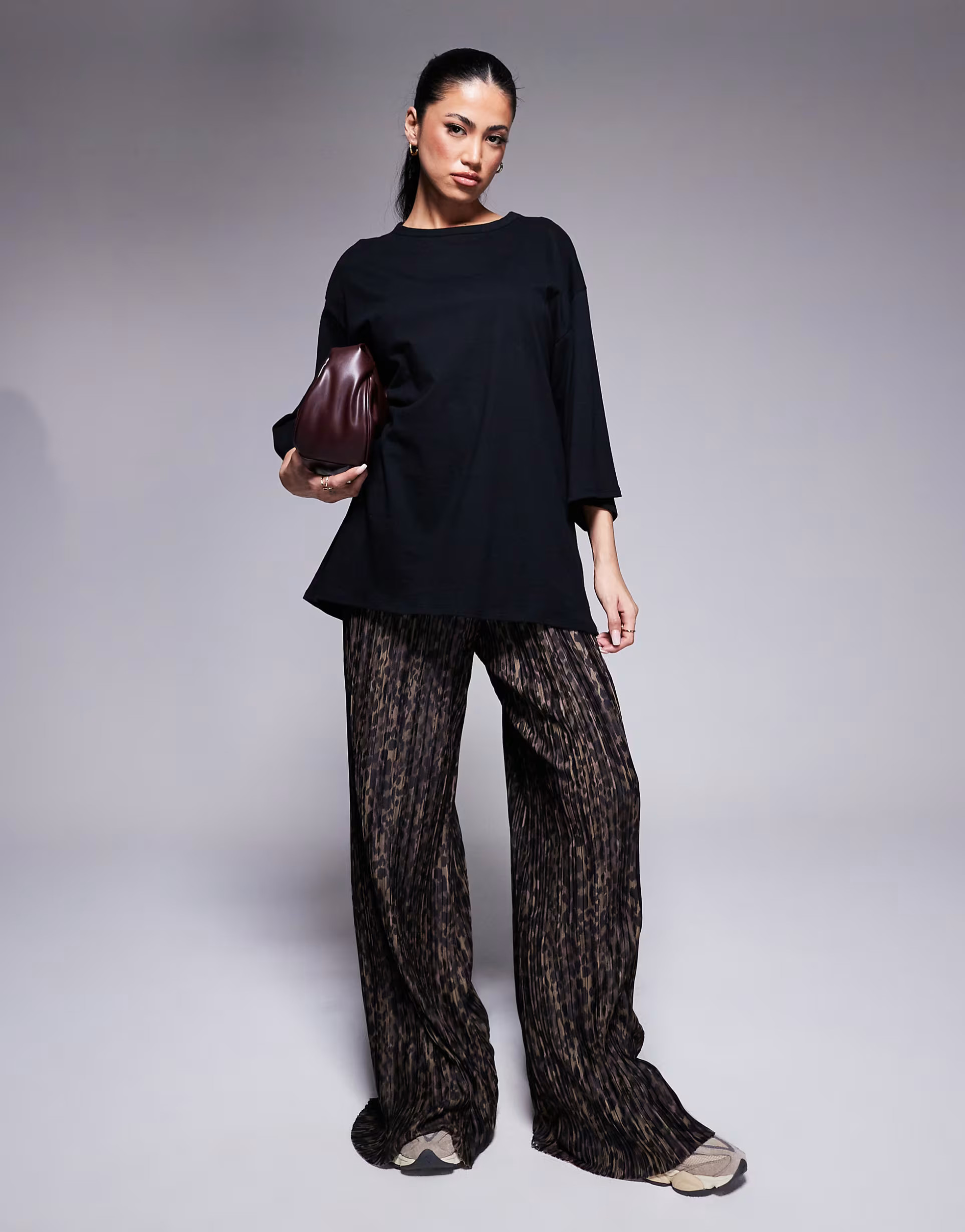 ASOS DESIGN 2 in 1 t-shirt and plisse jumpsuit in animal print | ASOS (Global)