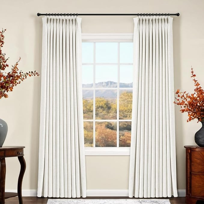 HOMERILLA Ron Cotton Custom Curtains Heavyweight Modern Sleek Custom Drapes Pleated,Multi-Type Ha... | Amazon (US)