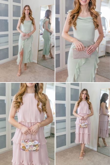 A couple spring wedding guest dress options. Both would be great for a Kentucky Derby outfit too!
Wearing a size small in the pink tiered dress.
Wearing a size 6 in the green ruffle detail dress.

Amazon dress | Kentucky Derby dress | Spring wedding guest dress | wedding guest outfit | tiered dress | midi dress


#LTKfindsunder50 #LTKwedding #LTKstyletip