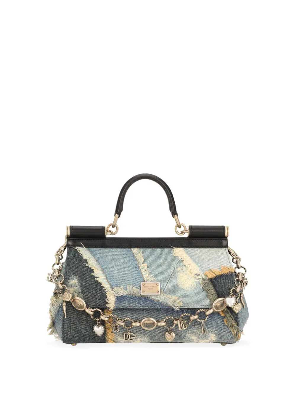 Dolce & Gabbana medium Sicily denim patchwork cross body bag - Blue | Farfetch Global