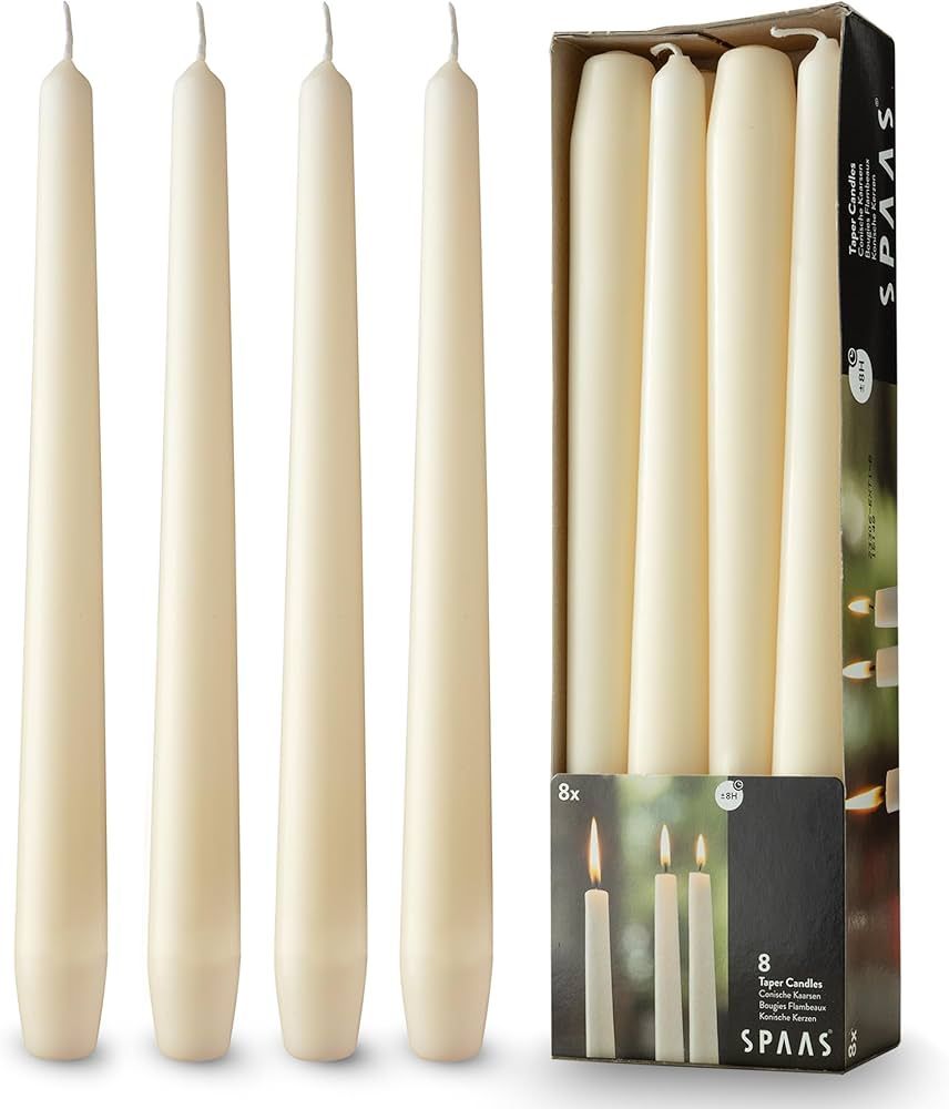 Rambue 10" Ivory Taper Candles - 8 Pack Classic Ivory Candlesticks - Dripless Cream Tapered Candl... | Amazon (US)