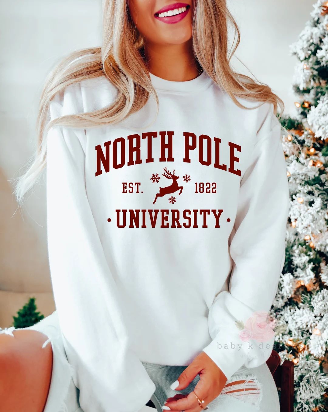 North Pole University Christmas Sweatshirt Comfort Color - Etsy | Etsy (US)