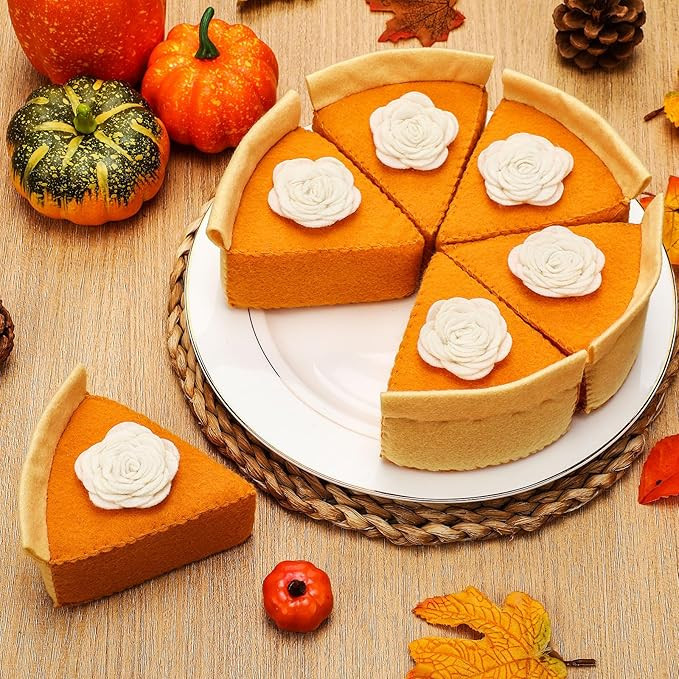 Fall Thanksgiving Felt Pumpkin Pie Decorations Faux Pumpkin Pie Slice Fall Tabletop Decor Mantel ... | Amazon (US)