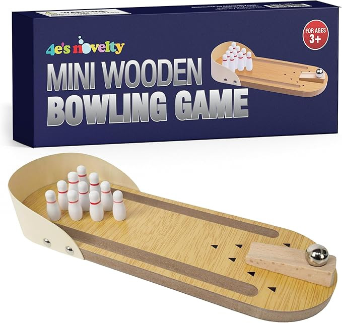 4E's Novelty Mini Bowling Game Set - 11.3 Inch Desktop Game for Adults & Kids, Tabletop Finger Ba... | Amazon (US)