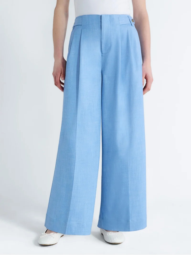 Free Assembly Women's and Women's Plus High Rise Wide Leg Cropped Pants, 27" Inseam, Sizes XS-4X | Walmart (US)