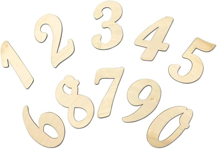 3 Inch 168 Pieces Wooden Numbers Unfinished Wood Numbers 0-9 Clock Numbers for Painting DIY Craft... | Amazon (US)