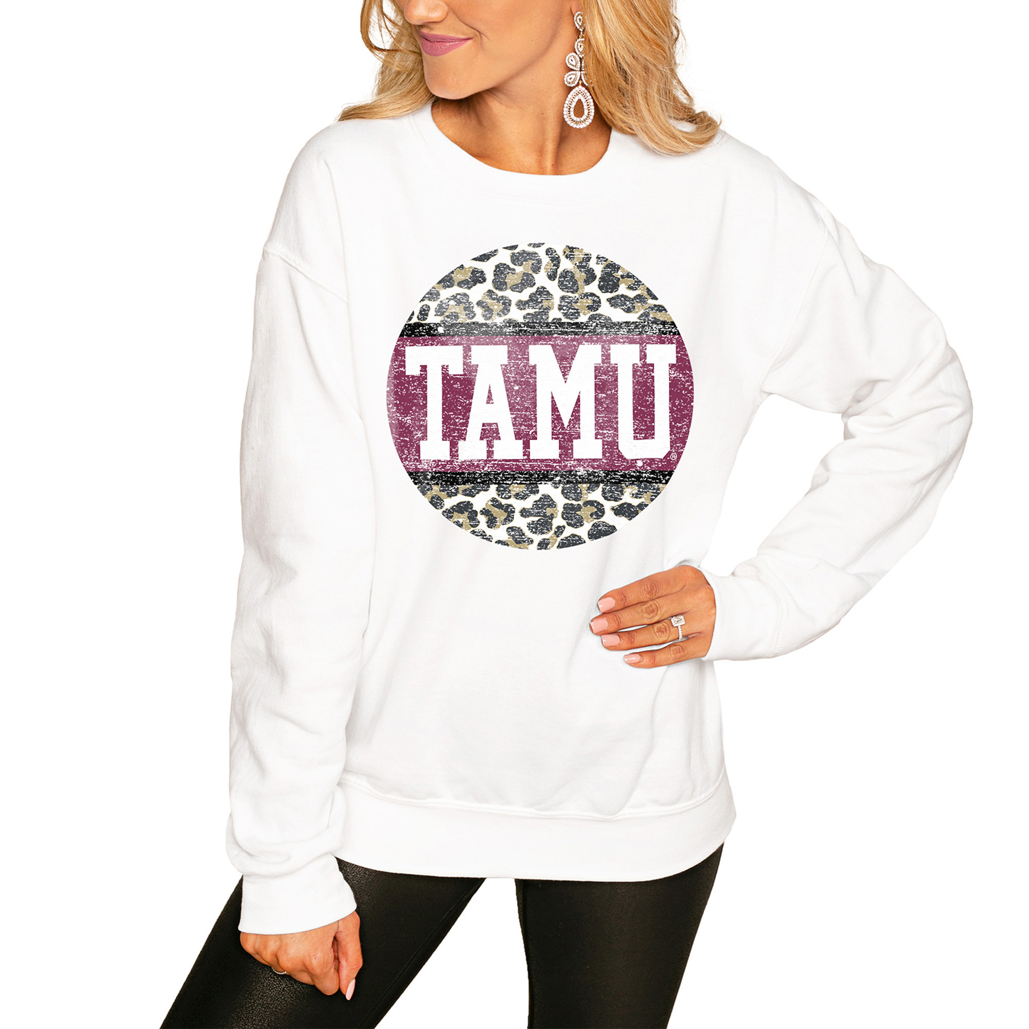 Women's White Texas A&M Aggies Scoop & Score Pullover Sweatshirt | Fanatics