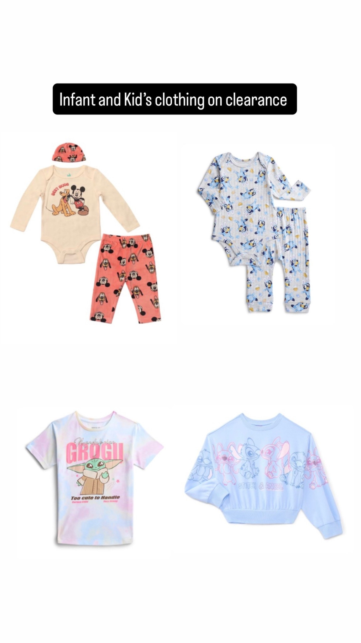 @walmart has select Licensed Products clothing on clearance for infants and kids.

#LTKSaleAlert