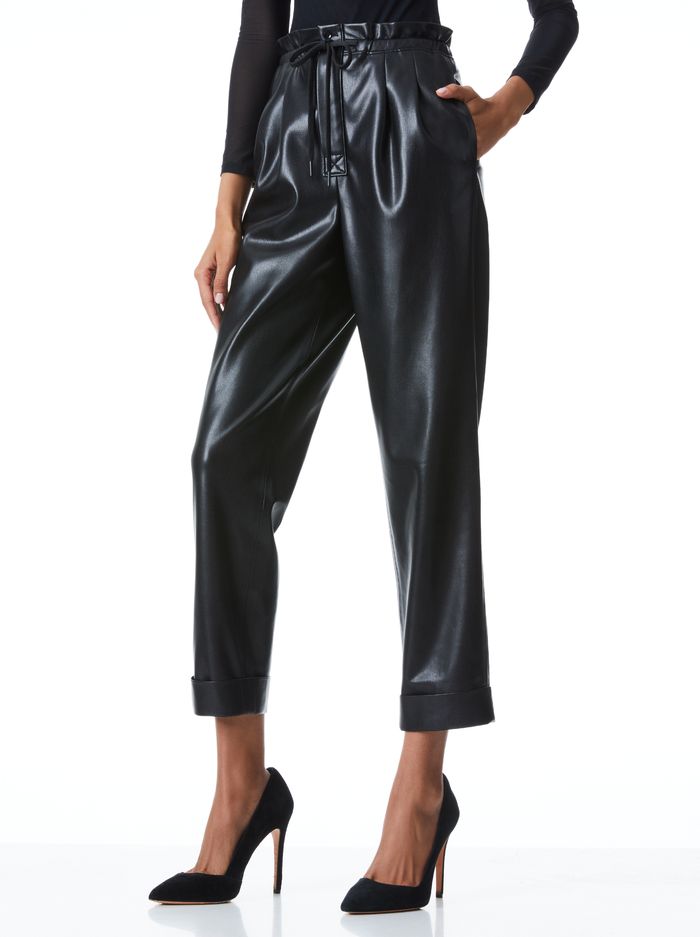 LILIANA VEGAN LEATHER PAPER BAG PANT | Alice + Olivia