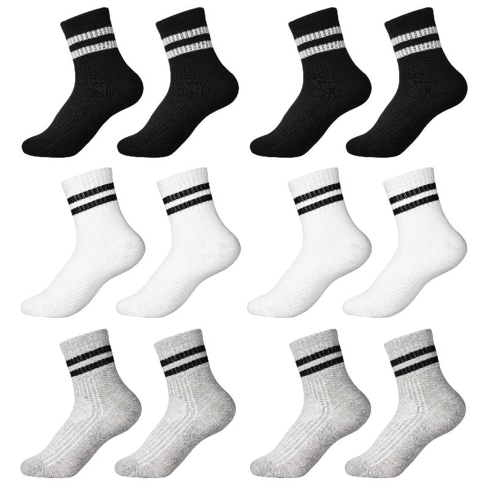 Armscye 6 Pairs Kids Cotton Socks, Boy Crew Socks, Kids Sports Cushioned Crew Socks, Casual Strip... | Walmart (US)