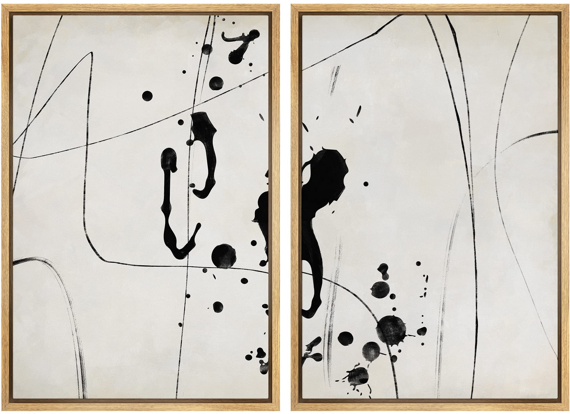 Amazon.com: MUDECOR Framed Canvas Print Wall Art Set Watercolor Pastel Duotone Tan Landscape Abst... | Amazon (US)