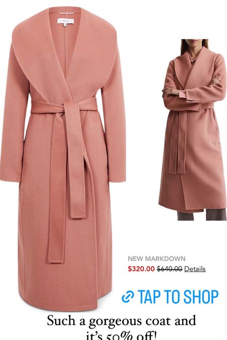 REISS Shawl collar wrap coat 50% off! Such a great deal for a gorgeous coat!!

#LTKstyletip #LTKFind #LTKsalealert