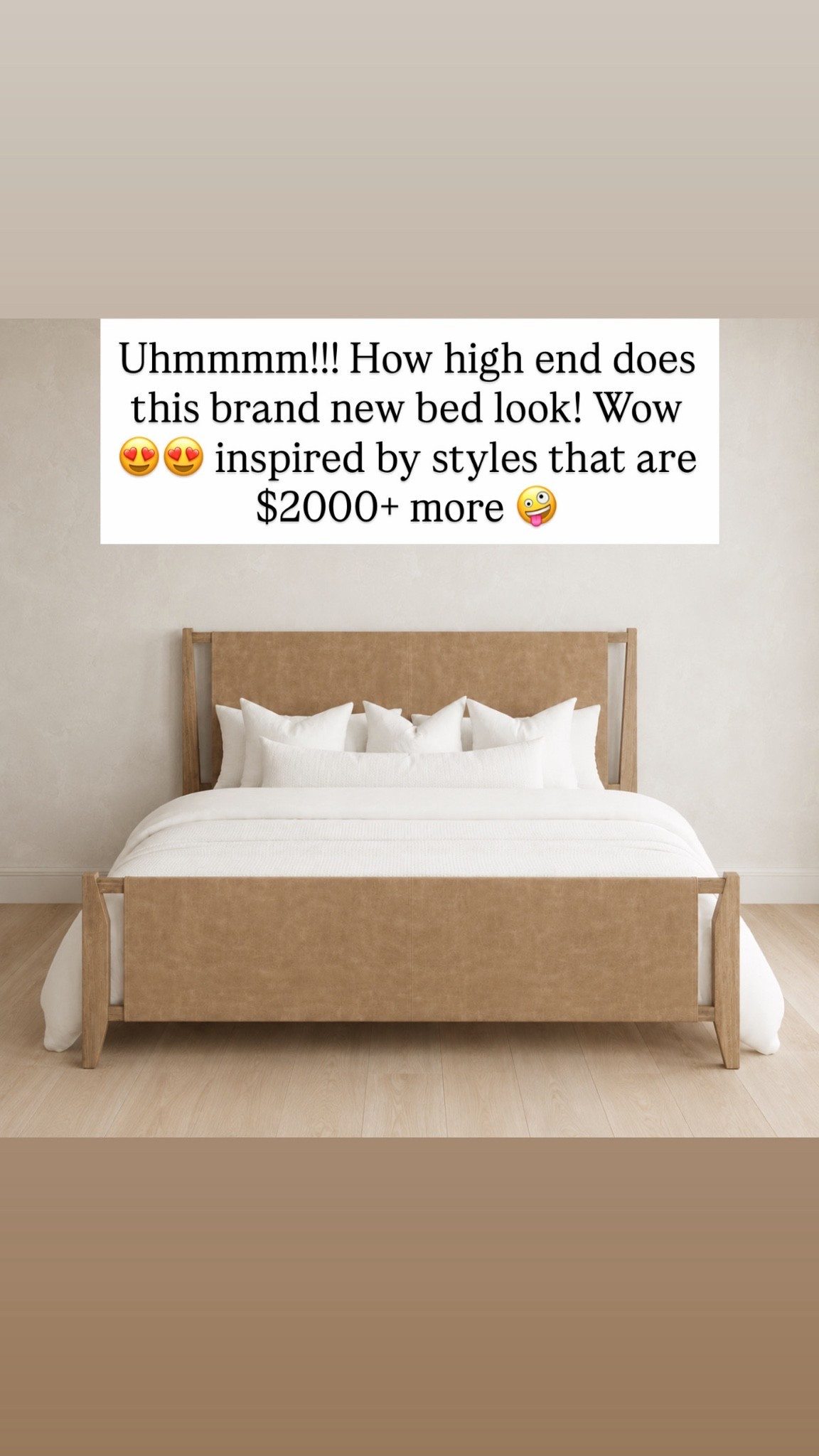 Uhmmmm!!! How high end does this brand new bed look! Wow 😍😍 inspired by styles that are $2000+ more 🤪
