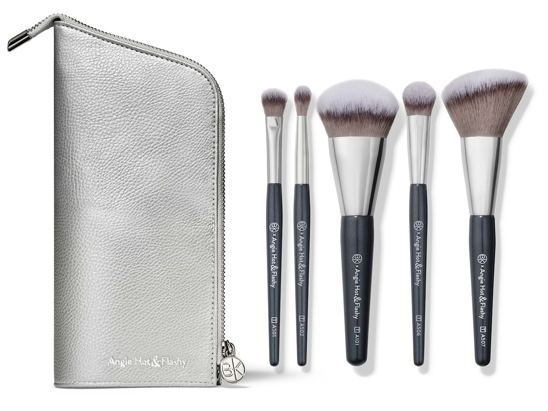 Angie Hot & Flashy Travel Brush Set with Pouch | BK Beauty
