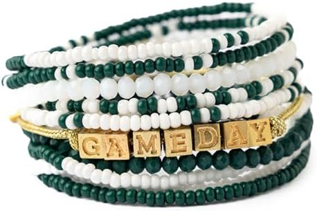 INK + ALLOY Game Day 11-Strand Beaded Bracelet – Handcrafted Stack for Sports Moms, Fans & Stud... | Amazon (US)
