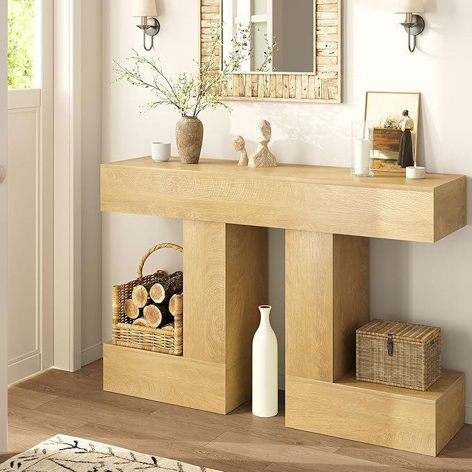 47.24-Inch Console Table, Farmhouse Sofa Table Behind Couch with Storage, Industrial Entryway Tab... | Amazon (US)