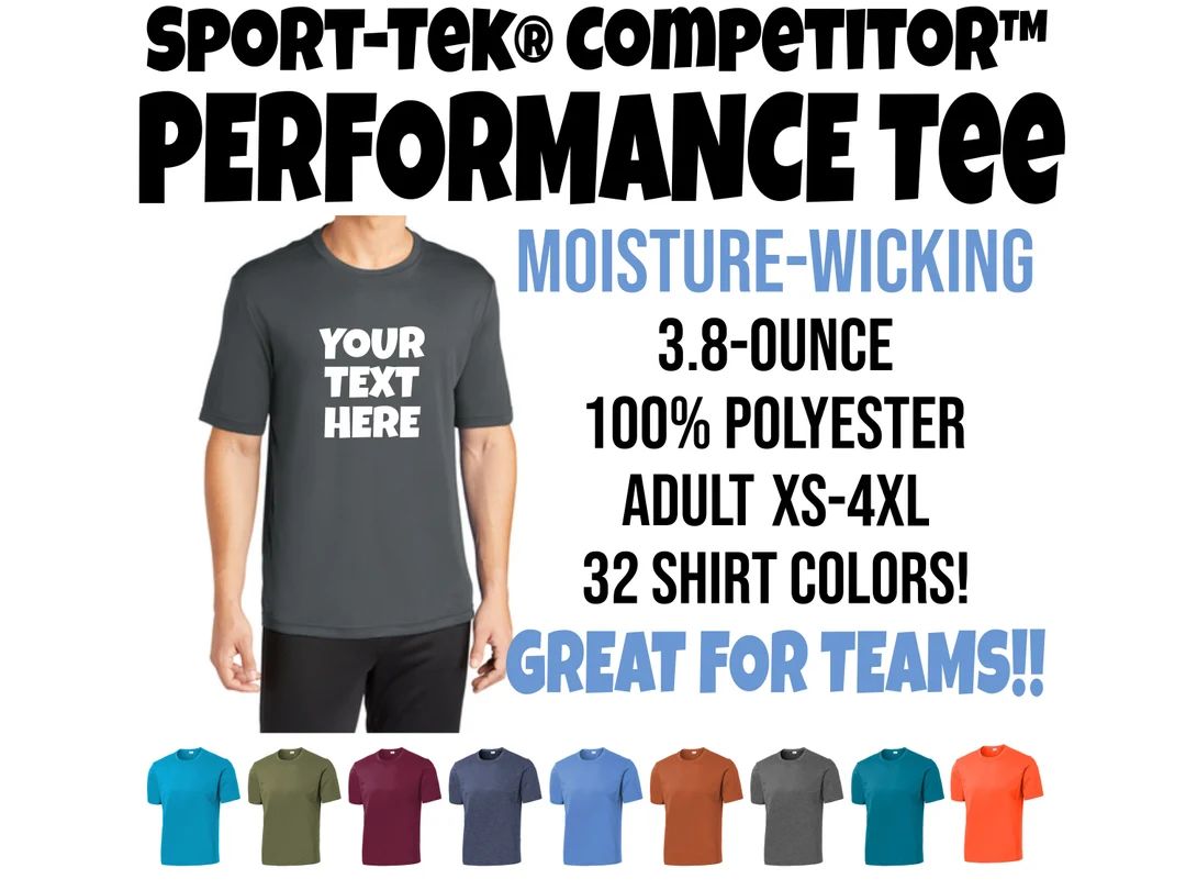 Sport-tek Posicharge Competitor Tee Custom Performance Shirt - Etsy | Etsy (US)