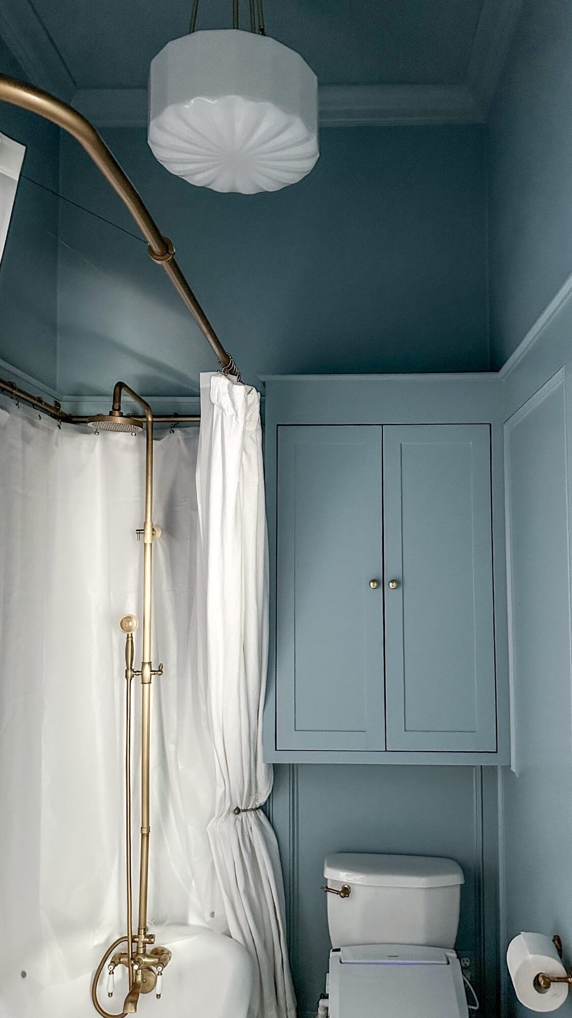 The shower area in the blue bathroom makeover 🩵

#LTKHome