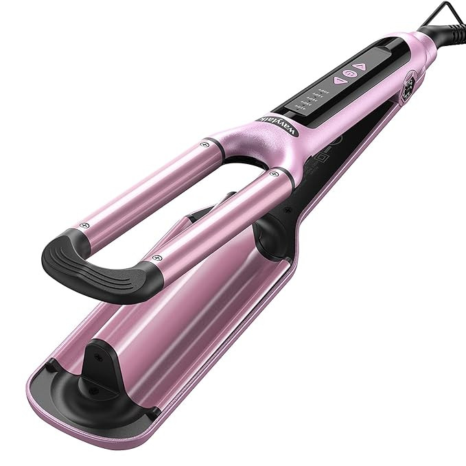 Wavytalk Beach Waves Curling Iron 3 Barrel Deep Hair Waver Ceramic Waving Wand Beachy Crimper Hai... | Amazon (US)