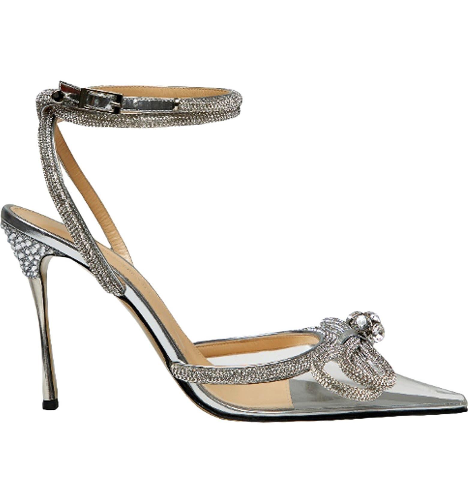 Double Crystal Bow Transparent Pointed Toe Pump | Nordstrom | Nordstrom