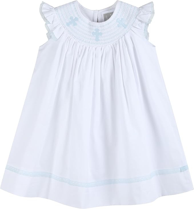 Lil cactus Baby and Girls Smocked Easter Bunny Bishop Dress | Amazon (US)