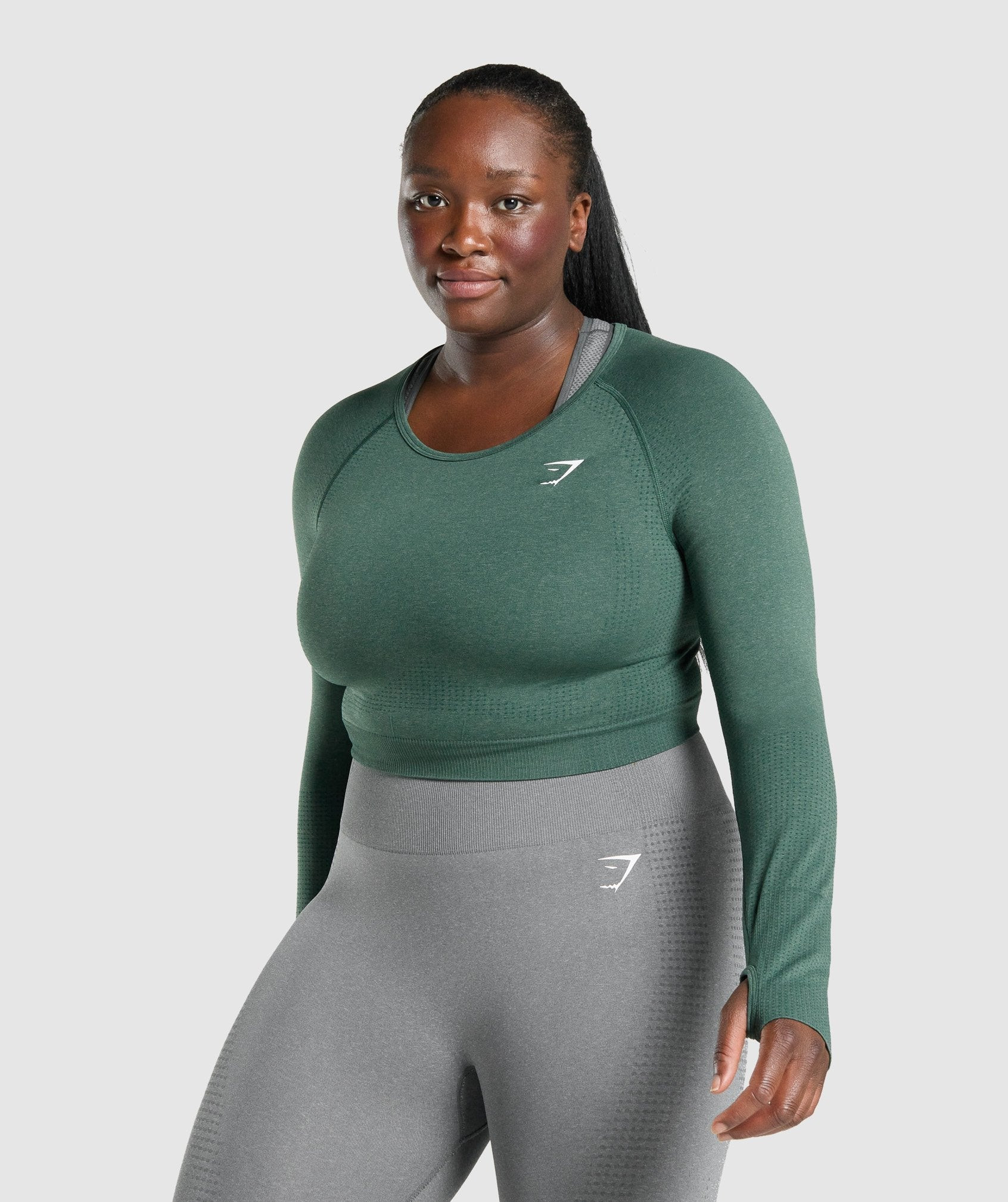Gymshark Vital Crop Top - Dark Green Marl | Gymshark US