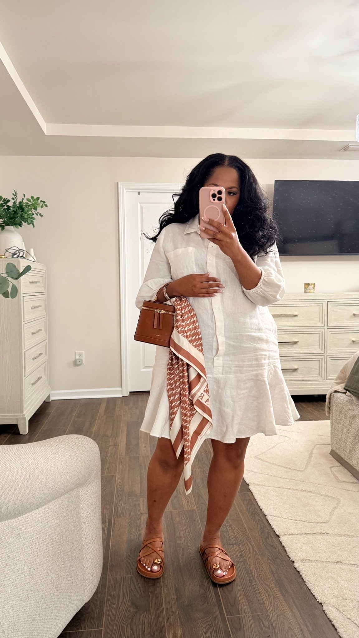 Easy outfits wearing XL in dress. Sandals true to size. Scarf is from Arryles on IG.

#LTKmomlife #LTKgrwm #LTKootd
