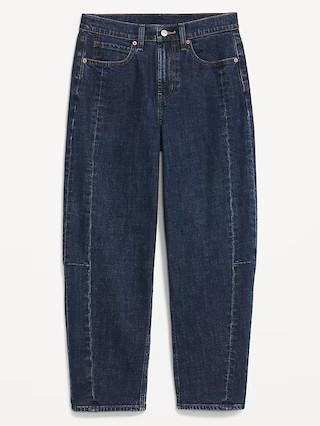 High-Waisted Barrel Ankle Jeans | Old Navy (US)