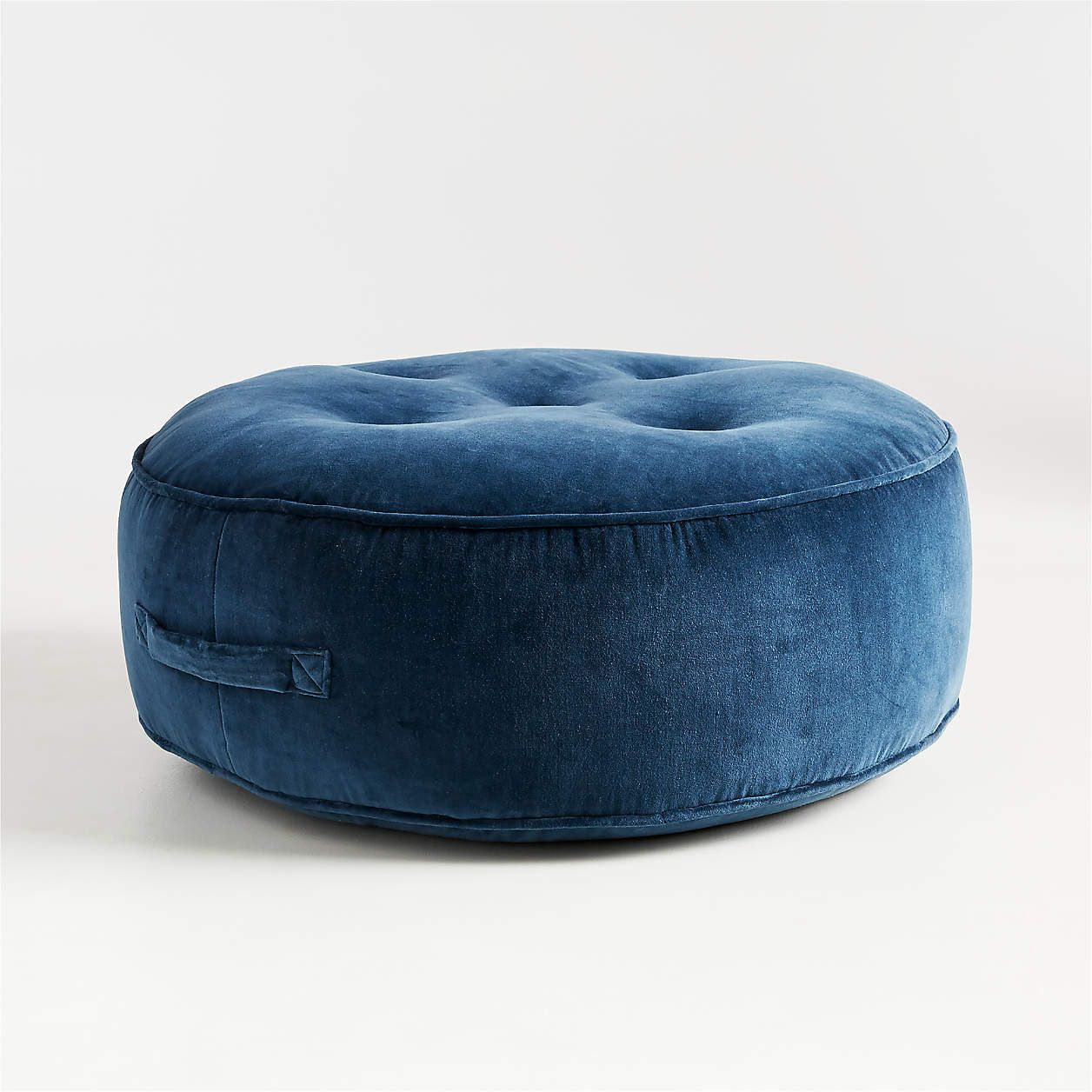 Yellow Velvet Flat Pouf + Reviews | Crate & Kids | Crate & Barrel