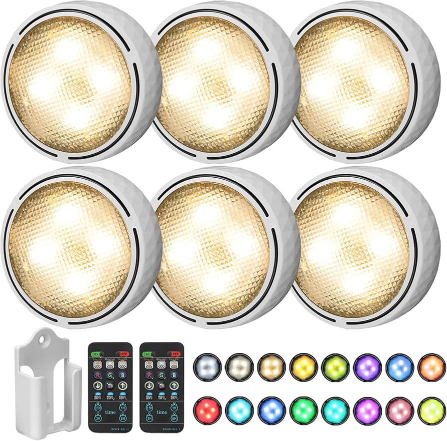Onumii LED Puck Lights Battery Operated LED Under Cabinet Lighting Wireless Stick on Tap Lights w... | Amazon (US)