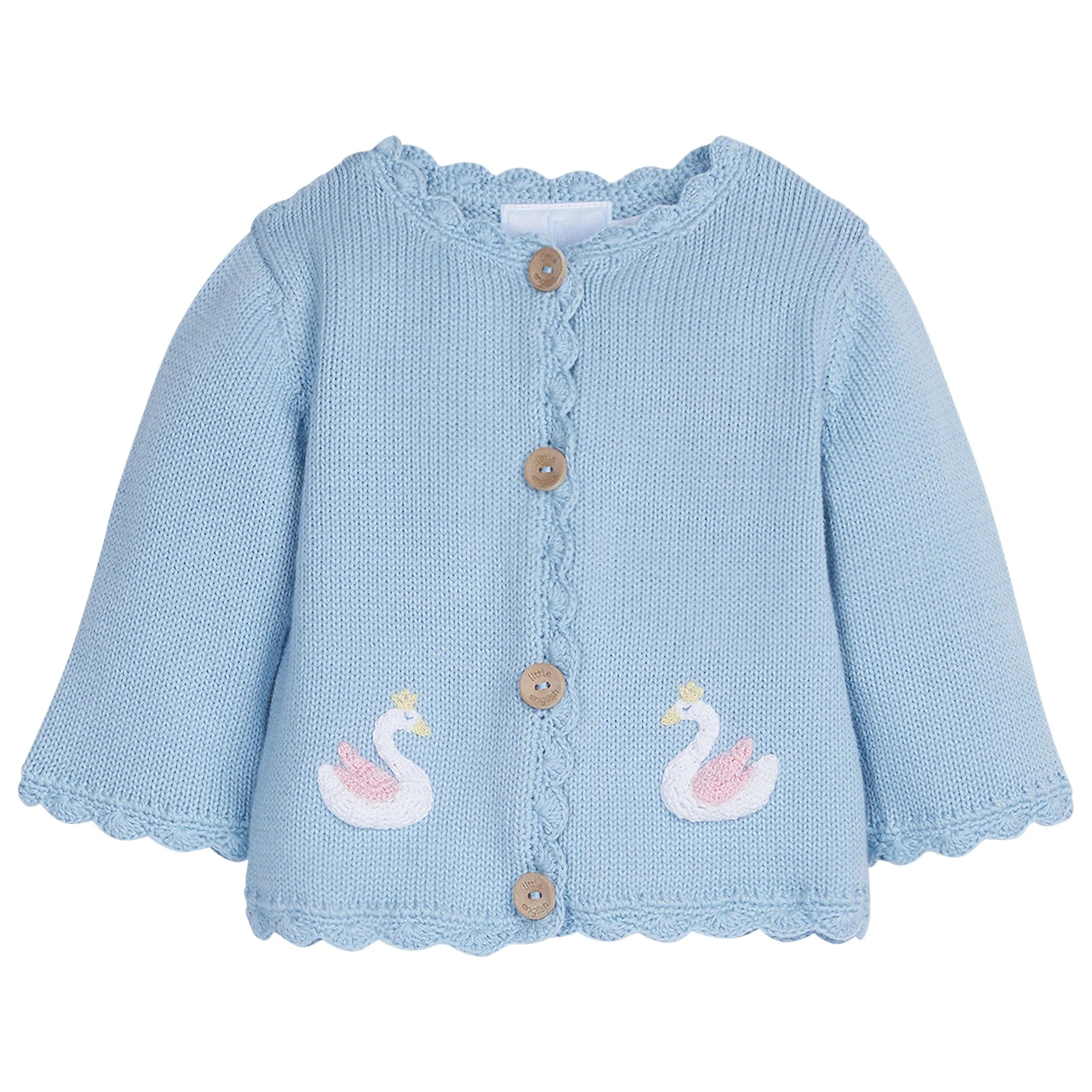 Girl's Swan Crochet Sweater - High End Baby Gift | Little English