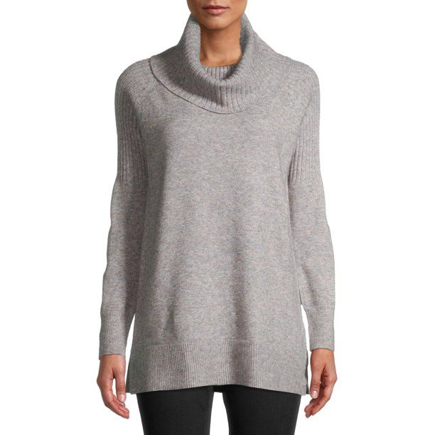 Time and Tru Women's Cowl Neck Tunic Sweater | Walmart (US)