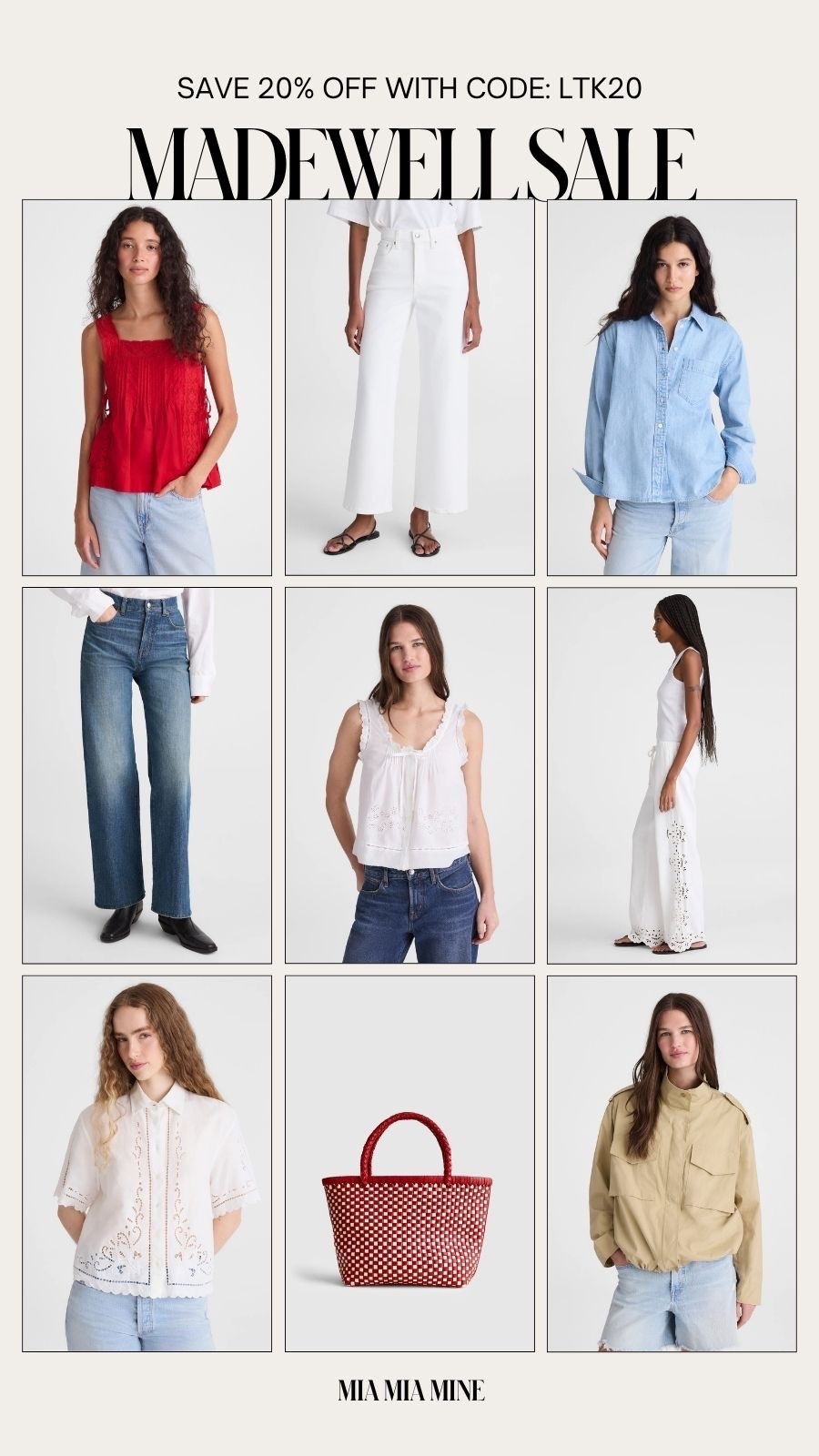 Madewell sale! Save 20% off this weekend with the code LTK20
Shop madewell wide leg jeans, beach vacation tops, summer essentials and more - all on sale!

#LTKSaleAlert #LTKTravel #LTKSeasonal