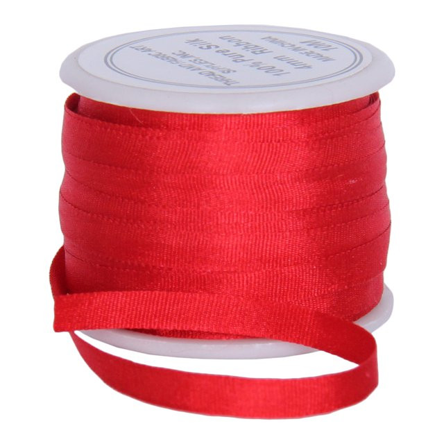 100% Pure Silk Ribbon by Threadart - 4mm Red - No. 539 - 3 Sizes - 50 Colors Available - Walmart.... | Walmart (US)