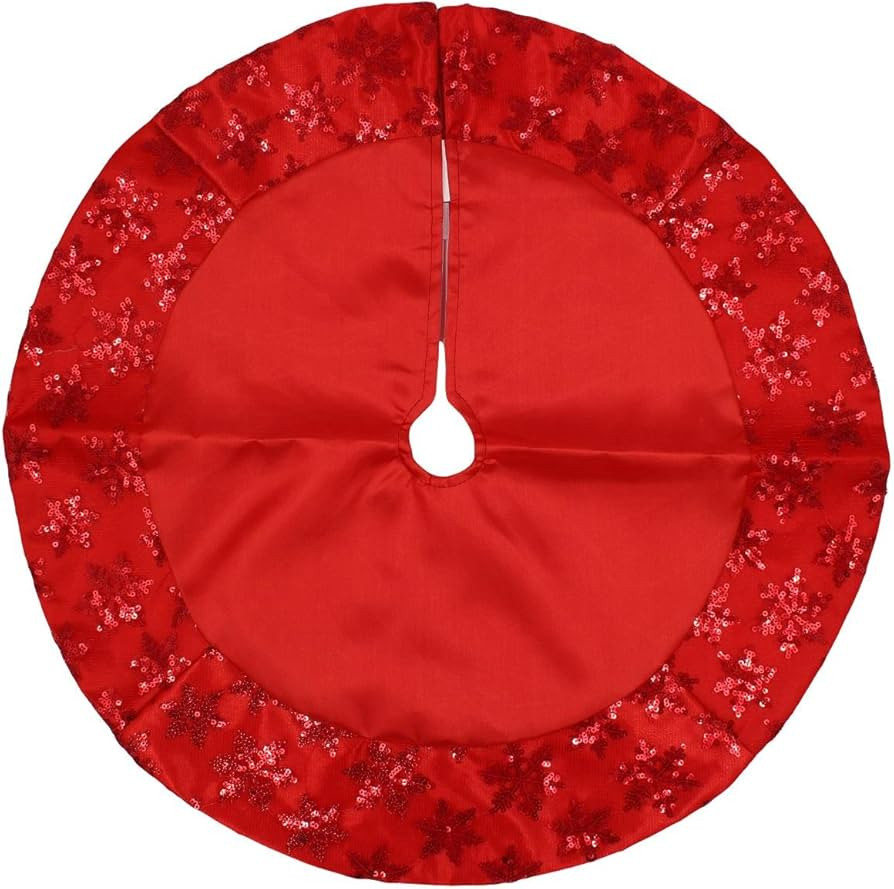 Kurt Adler Tiny 20-inch Miniature Satin Tree Skirt with Sequined Snowflake Border for Table Top T... | Amazon (US)