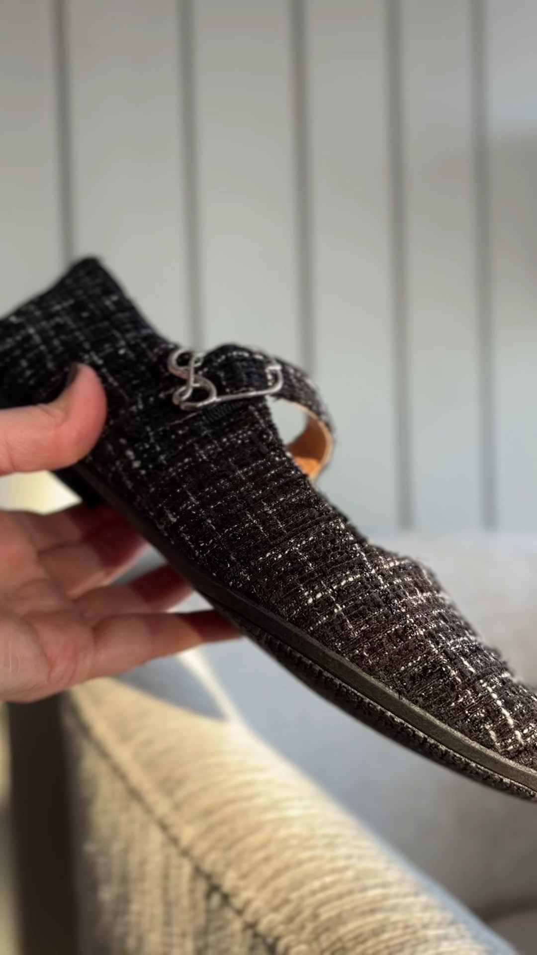 Black and white tweed with a small amount of sparkle.   Love the square toe and flat heel and this vintage inspired look!  Currently $35

#LTKSeasonal #LTKFindsUnder50 #LTKOver40