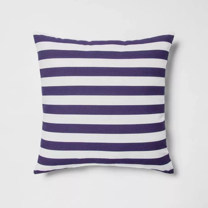 Indoor/Outdoor Striped Throw Pillow Navy/White - Sun Squad™ | Target