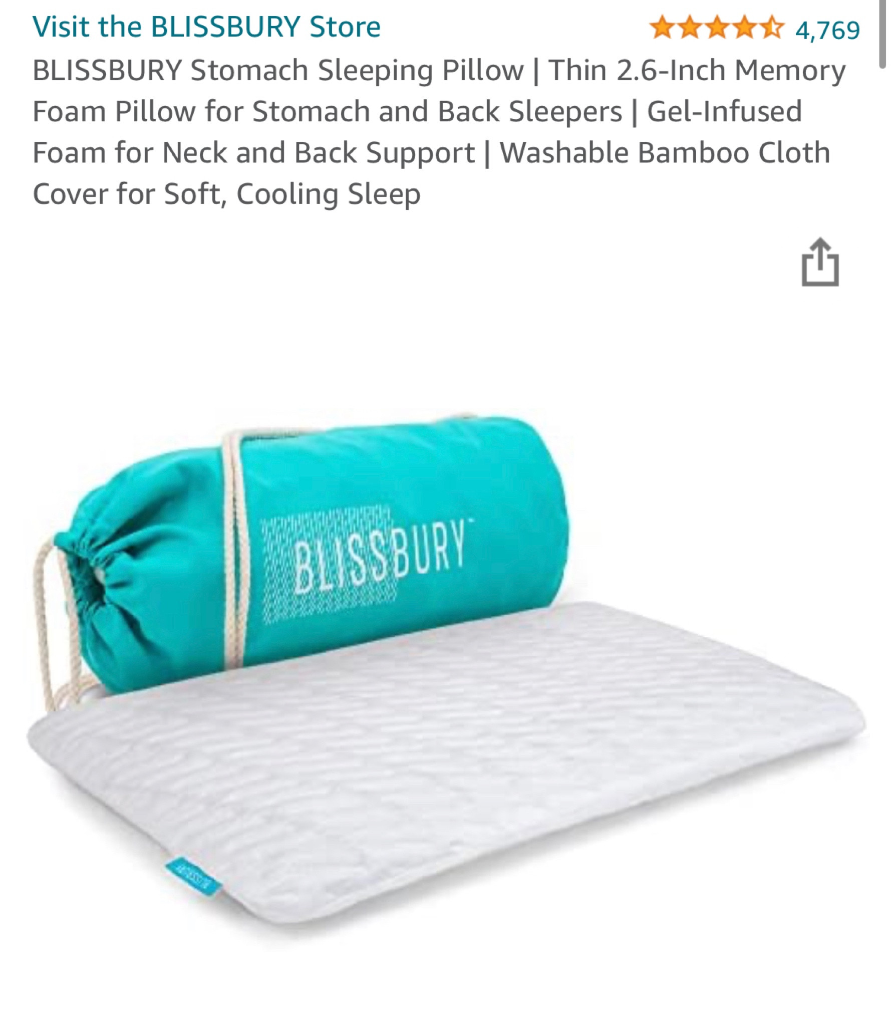 BLISSBURY Stomach Sleeping Pillow