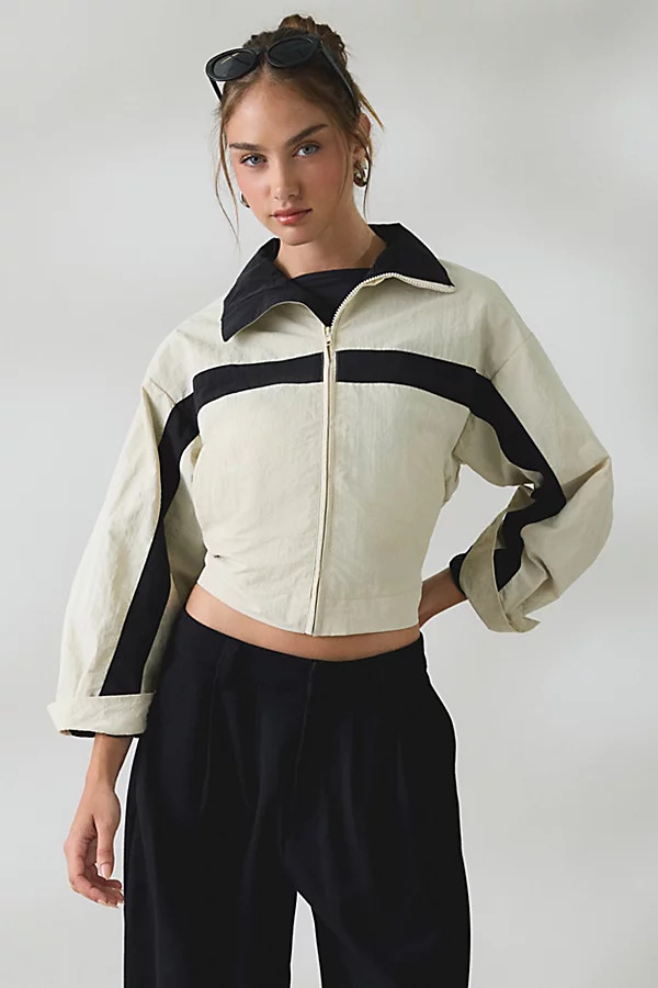 Lioness Essential Zip-Up Windbreaker Jacket in Beige, Women's at Urban Outfitters — shop this pick from Emily's edit