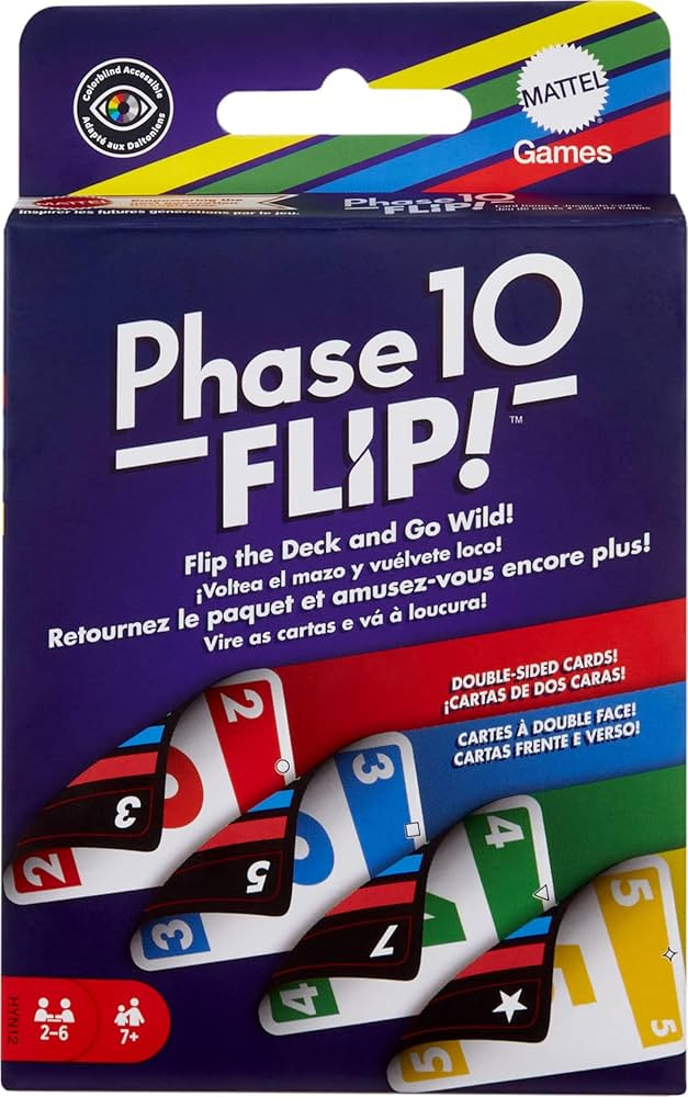 Mattel Games Phase 10 Flip Card Game, Family Card Game with Double-Sided Cards, Includes Special ... | Amazon (US)