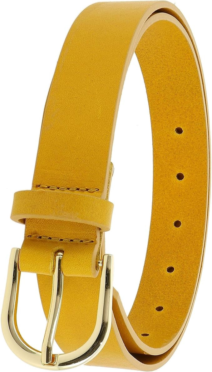 FASHIONGEN - Women's belt in vegetable-tanned bull leather, 3 cm wide, RIVOLI | Amazon (US)