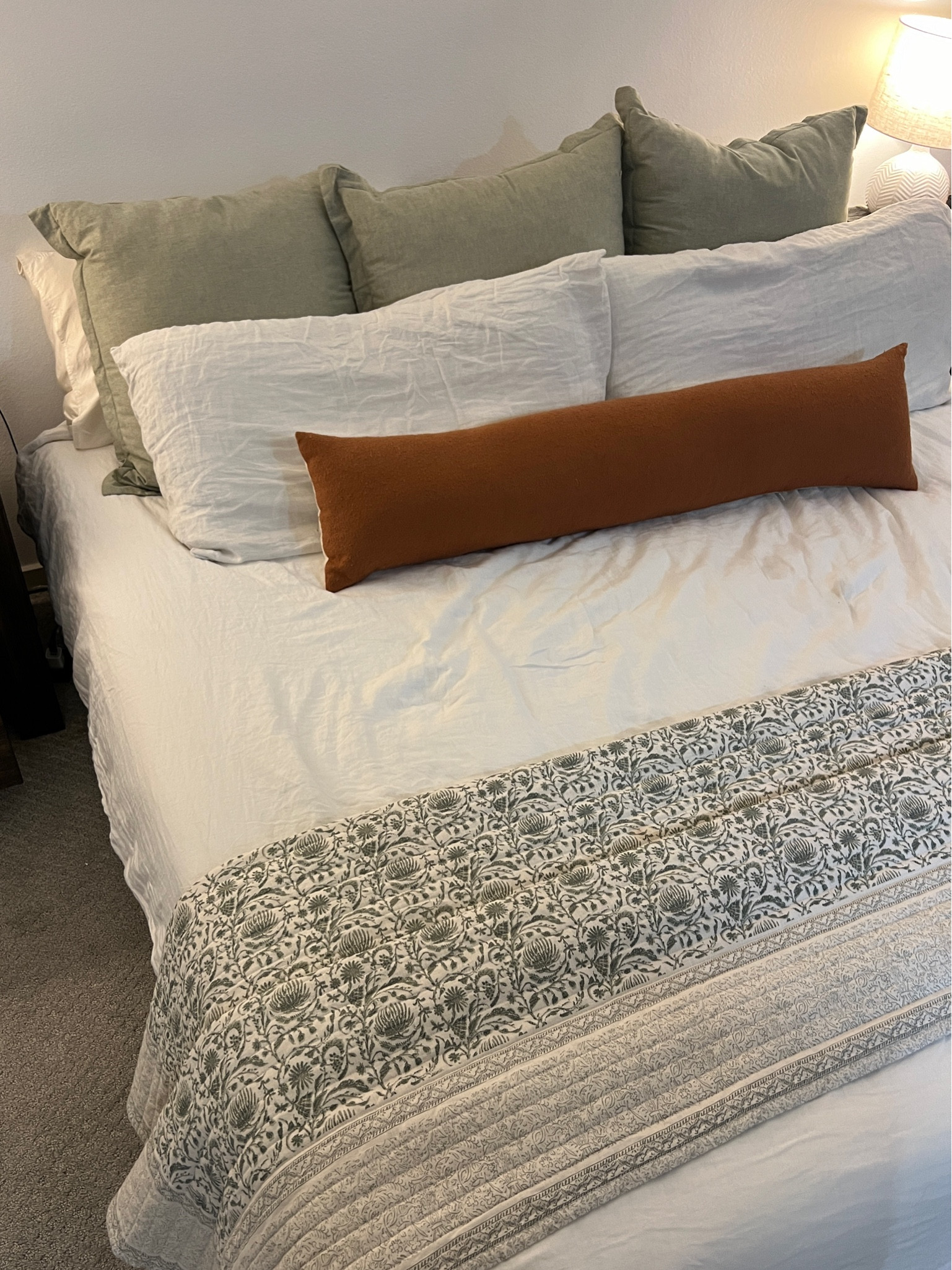 had so many questions about our bedding so wanted to share! when we left our college town & moved to houston in 2021, we decided to invest in some high quality sheets after getting sick of the cheap ones we’d buy in college wearing out after a year. I did lots of research & ultimately landed on getting the parachute linen bundle. It’s pricey, but we’ve had this set for almost 3 years and they aren’t pilling anywhere & don’t have any tears & have only gotten softer. We have 2 sheet sets we swap out between when one is being washed - the other set we have is the Brooklinen luxe sateen bundle which we also love & is a bit more affordable & I’ll leave it linked here as well. The linen sheets are very breathable & the luxe sateen from Brooklinen have the cooling hotel feel & we love both. 

Quilt is from target - we got it from our wedding registry (well actually got a different one & exchanged for this one because it fit our room better). It’s out of stock right now but linking similar options! The green euro pillows in the back are also target from 3 years ago so linking similar  

#LTKxTarget #LTKhome #LTKsalealert