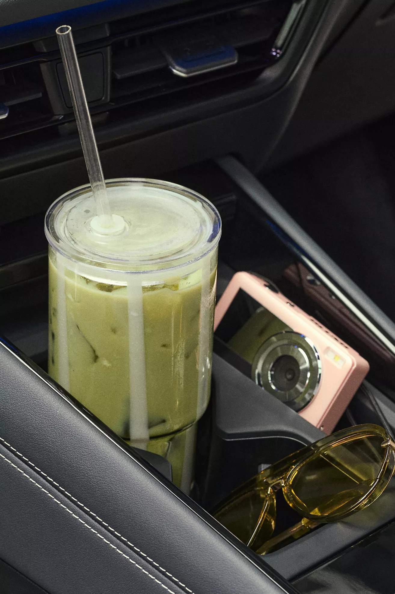 The Ribbon Stripe Glass Tumbler with Lid | Anthropologie (US)