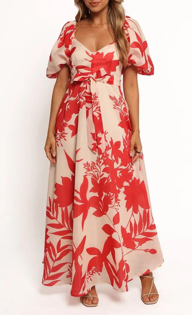 Ellery Puff Sleeve Tie Waist Dress | Nordstrom