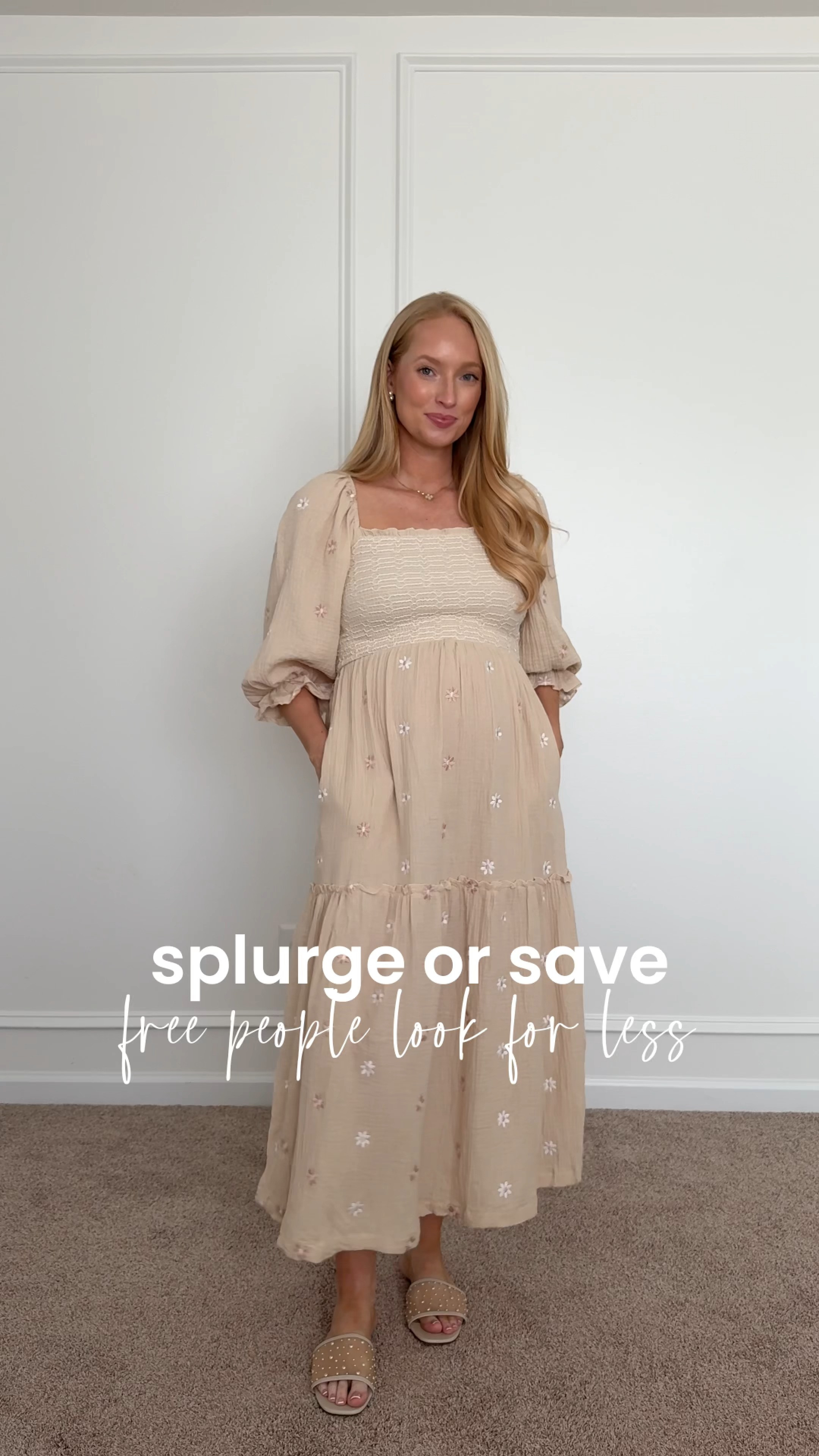 Splurge or save? Comparing Free People’s best-selling dress with an Amazon look for less. Both are flowy, feminine, and perfect for summer events, just different price points. I wear size small in both. #LTKFindsUnder100 #LTKStyleTip #LTKSeasonal 

 
