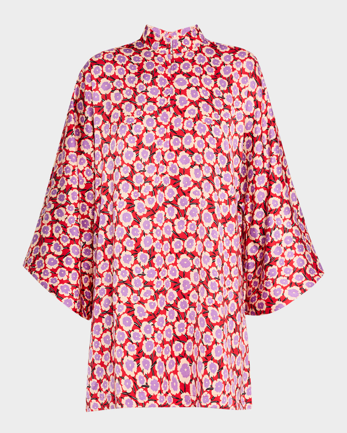 Floral-Print Mini Caftan | Neiman Marcus