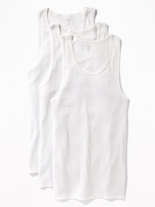 Go-Dry Rib-Knit Tank Tops 3-Pack | Old Navy (US)
